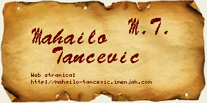 Mahailo Tančević vizit kartica